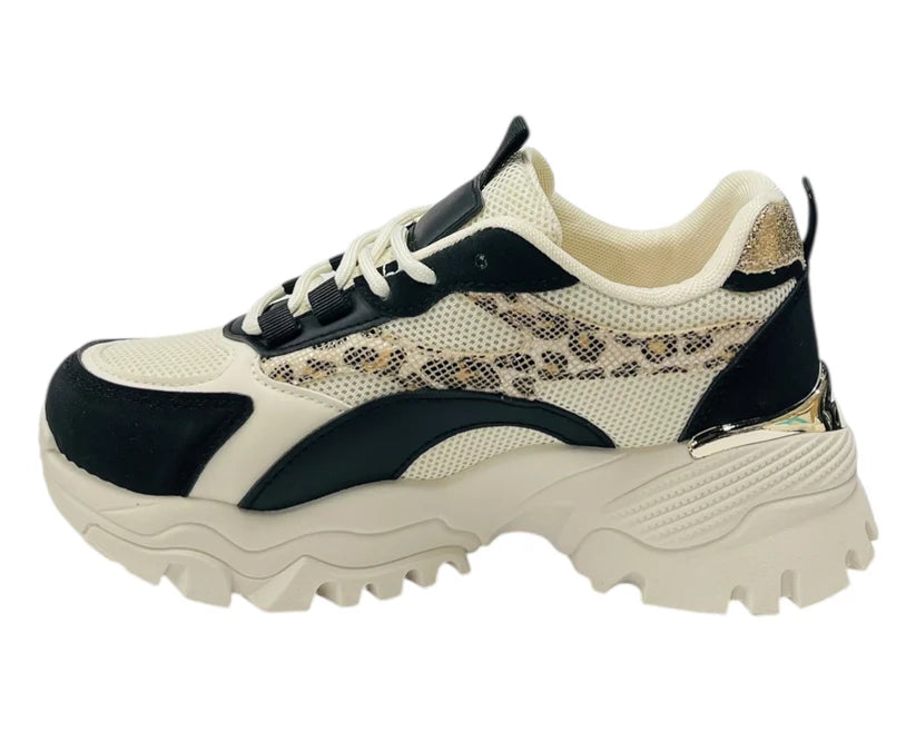 Women's Junior's Chunky Sole Lace Up Sports Trainers