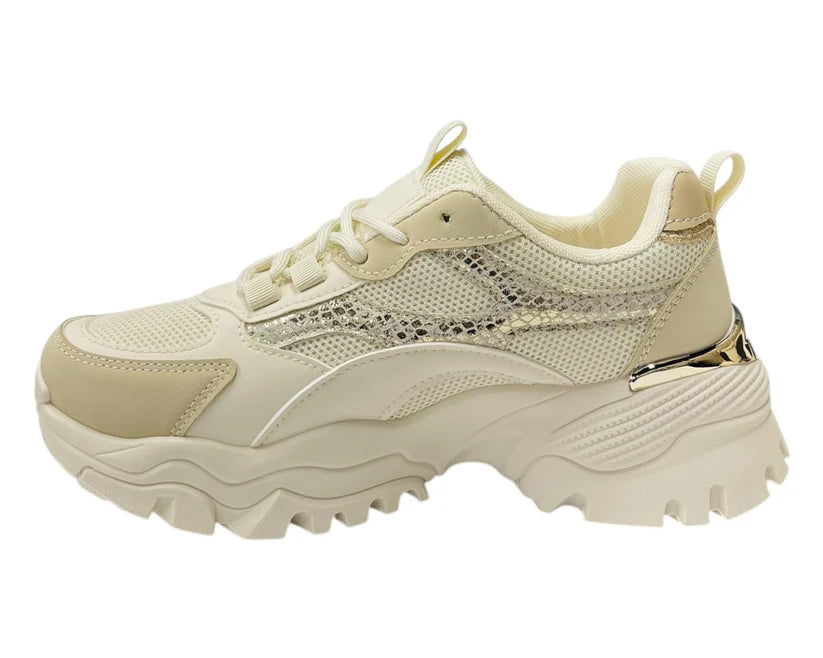 Women's Junior's Chunky Sole Lace Up Sports Trainers
