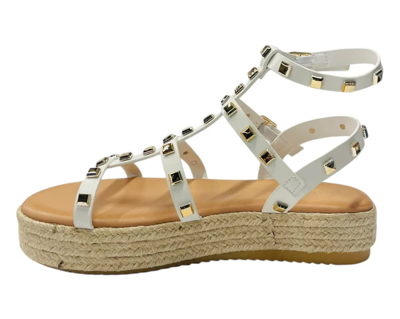 Women's Stud Gladiator Espadrille Platform Sandals