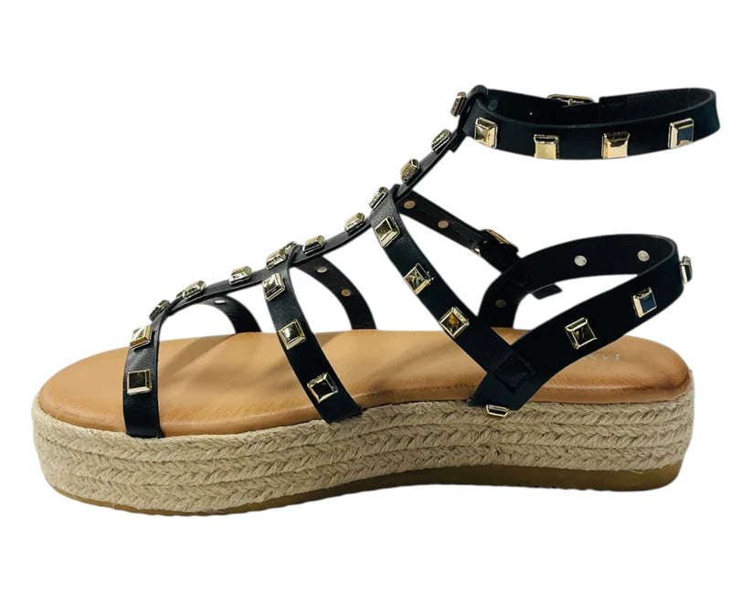 Women's Stud Gladiator Espadrille Platform Sandals