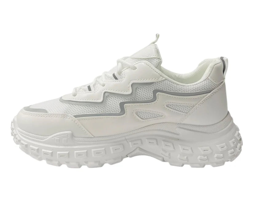 Chunky-sole casual lace-up sneakers