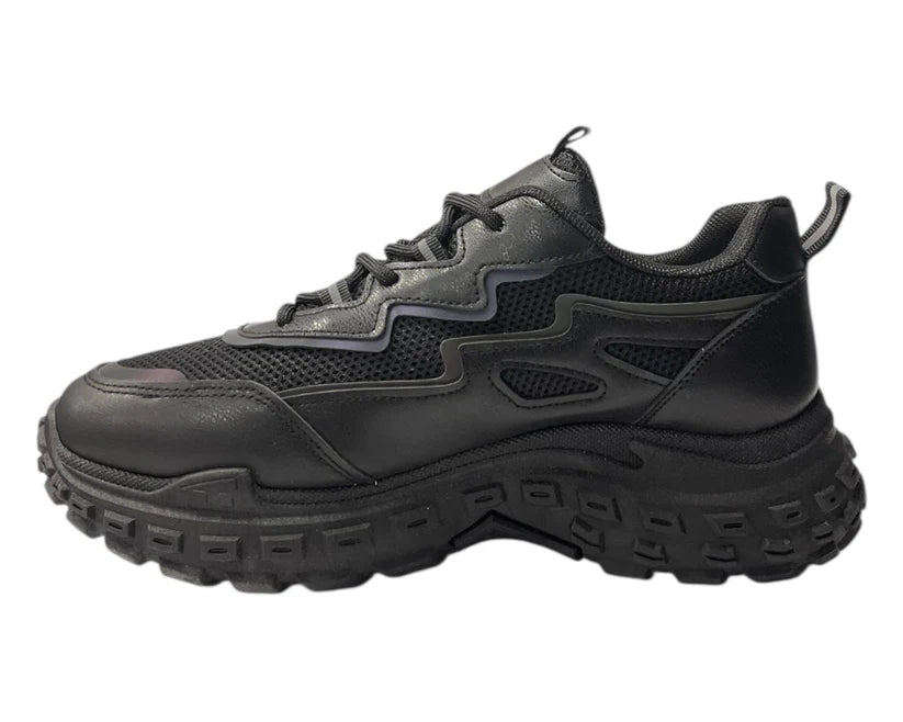 Chunky-sole casual lace-up sneakers