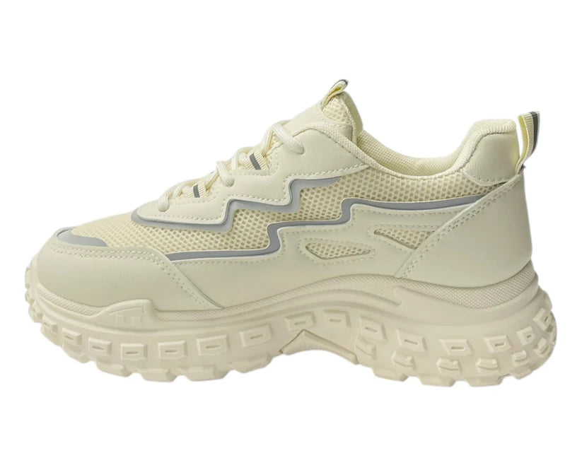 Chunky-sole casual lace-up sneakers