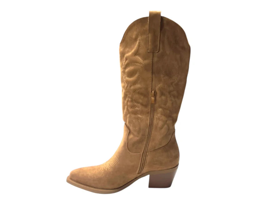 Western Embroidered Cowboy Mid Calf Boots