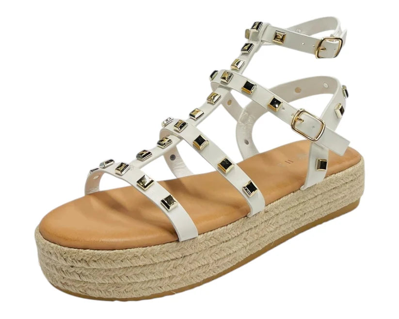 Women's Stud Gladiator Espadrille Platform Sandals