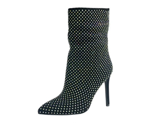 Stiletto Ankle Boots with Rhinestones