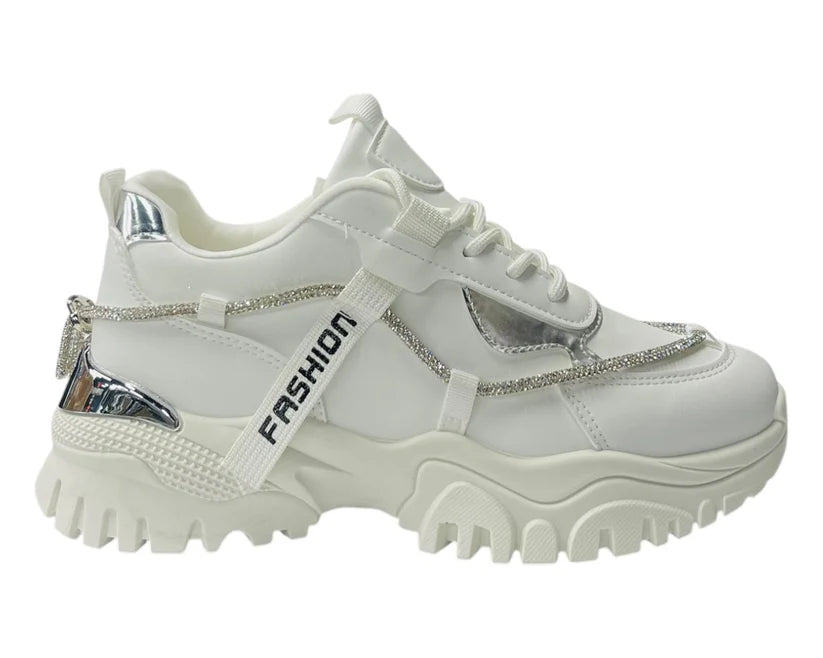 Women's Chunky Sole Lace Up Sports Trainers