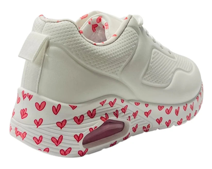 Air-Cushion Lace-Up Sneakers with Printed Design