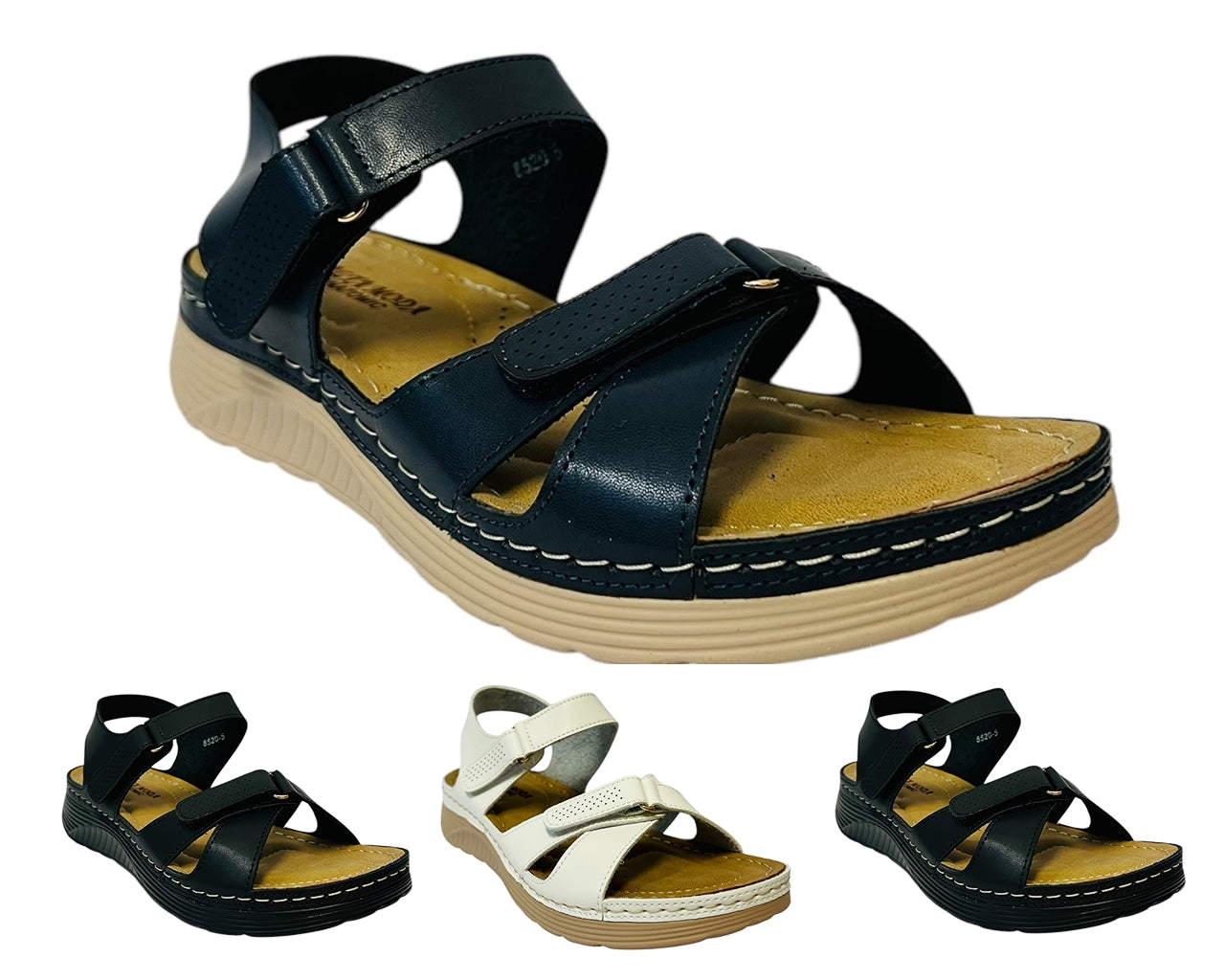 Women's Faux Leather Lightweight Padded Sandals