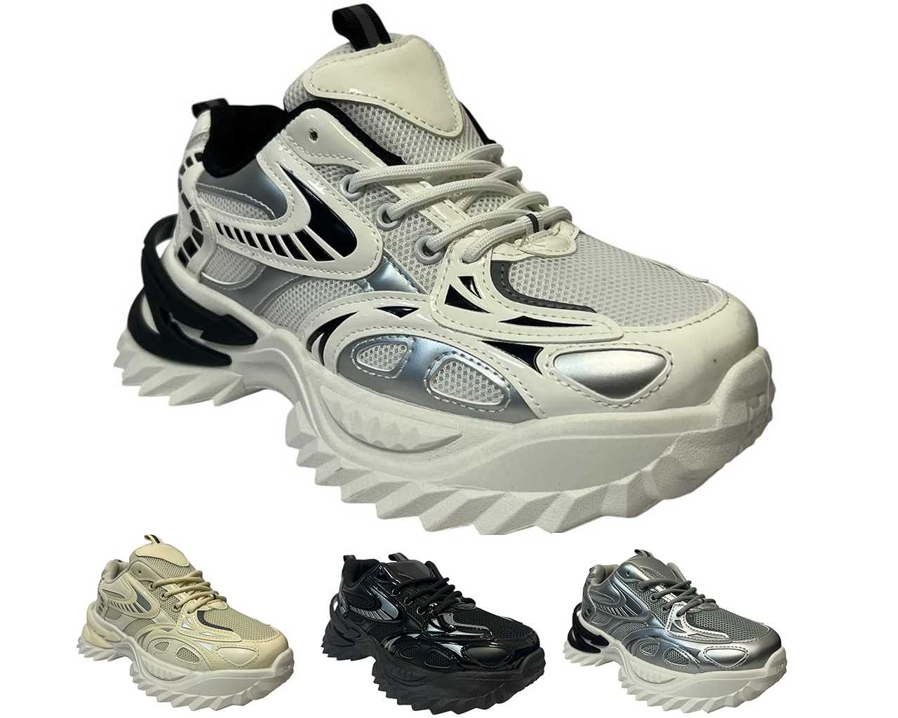 Chunky Sole Lace Up Sports Trainers