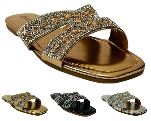 Women's Lightweight Smart Faux Leather Flat Slider