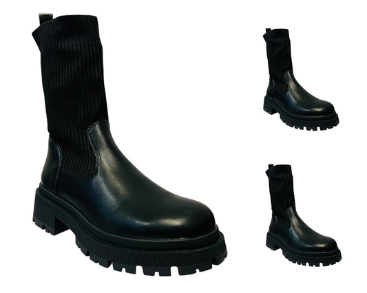 Women's BM69 Stretch Ankel Boots Black