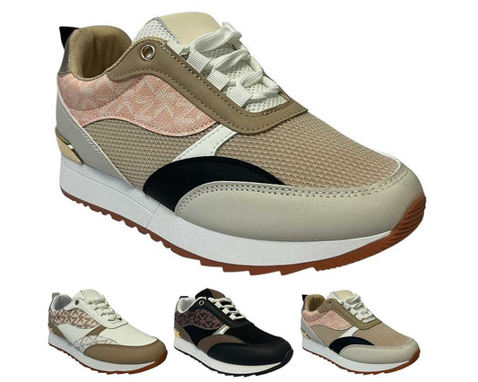 Faux Leather Chunky Sole Lace Up Trainers