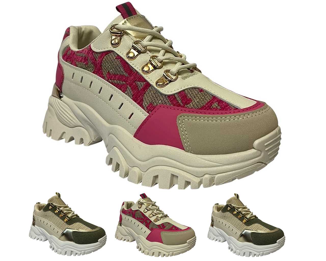 Chunky Sole Lace Up Sports Trainers