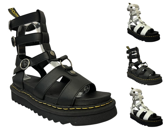 Women's Faux Leather Chunky Sole Gladiator Ankle Sandals