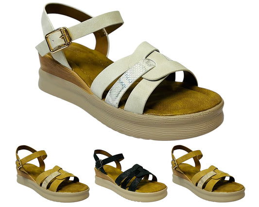 Women's Light Weight  Ankle Strap Padded Wedge Sandals