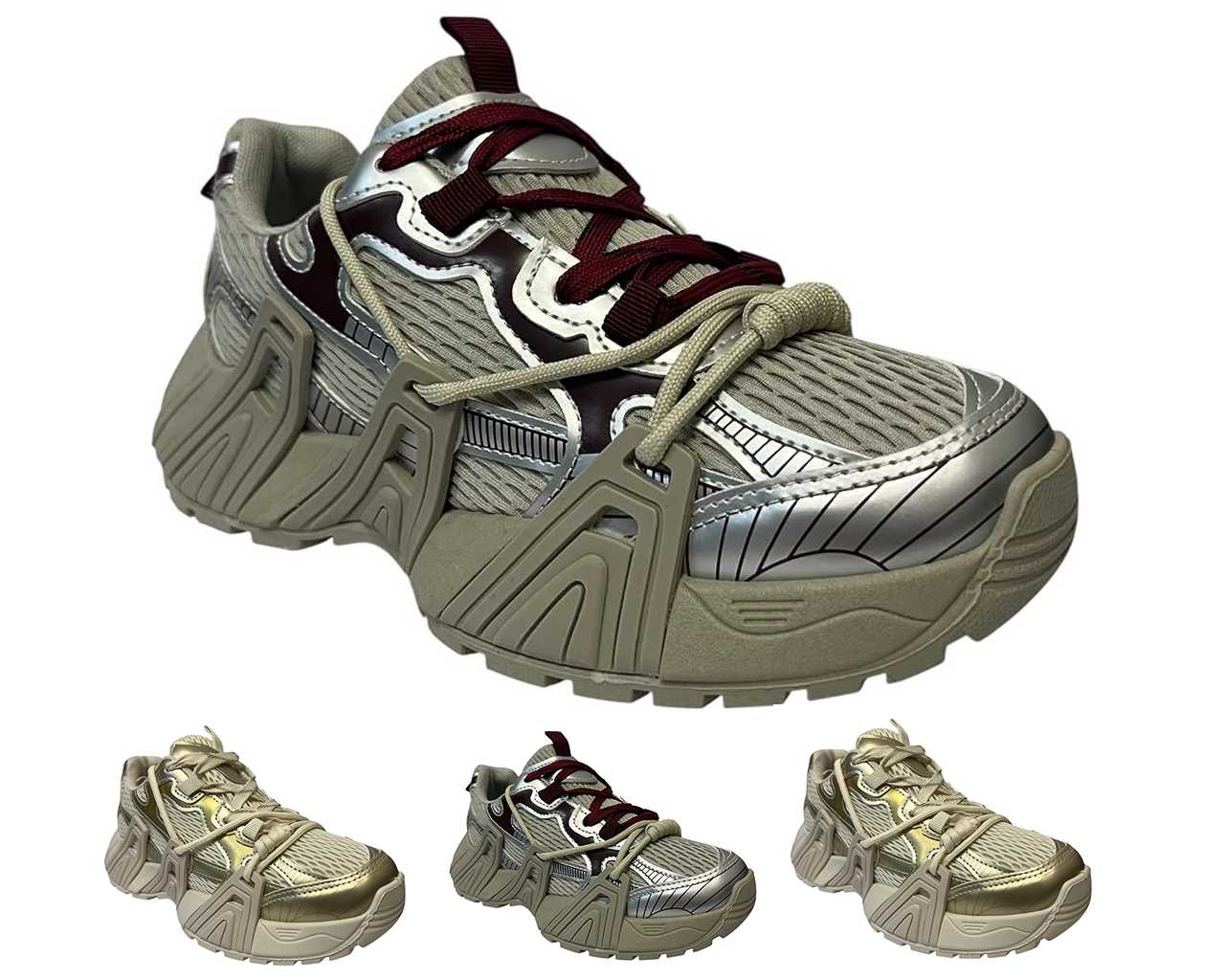 Chunky Sole Lace Up Sports Trainers